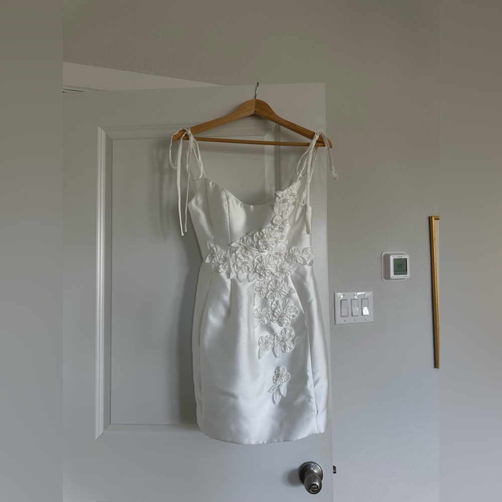 Azazie Atelier Eva White Floral Mini Dress